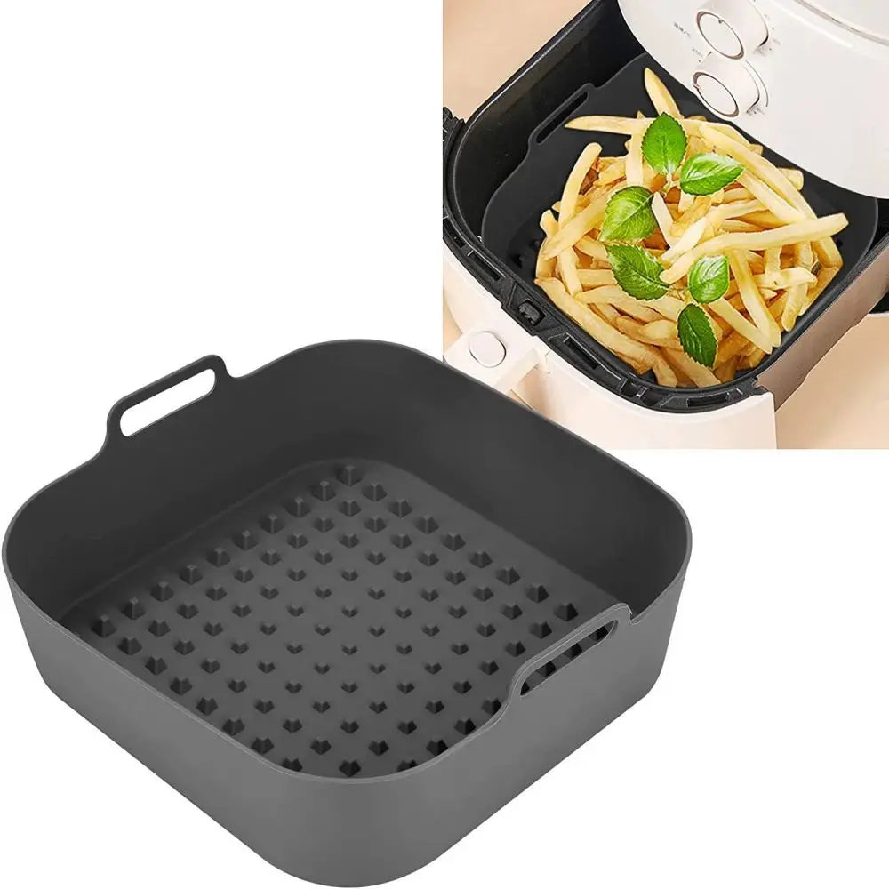Silicone Air Fryer Baking Pan Square Reusable High Temperature Resistant Silicone Liner Insulation Mat Oven Baking