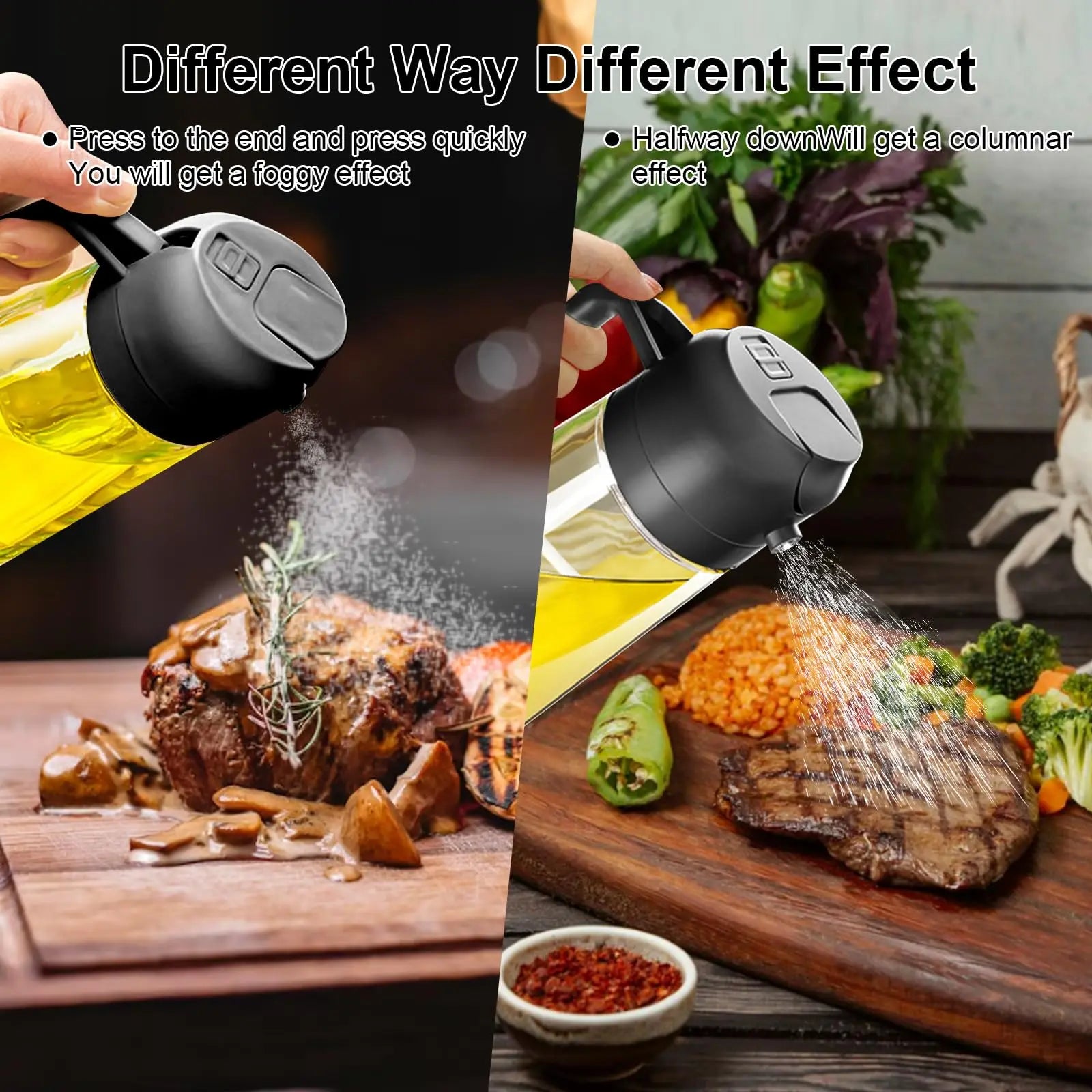 Kitchen Oil Spray Bottle Cooking Olive Oil Sprayer 200/300/500ML Pneumatic Spray Bottle Fitness Barbecue Spray Oil Dispenser